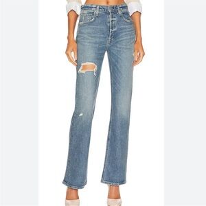 Citizens Of Humanity Libby Relaxed Bootcut Medium Blue Distressed Jeans. Size 24